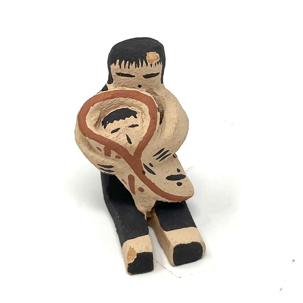 Navajo Storyteller Vintage‎ Pottery Figurine Signed by Artist MC Woman & Infant